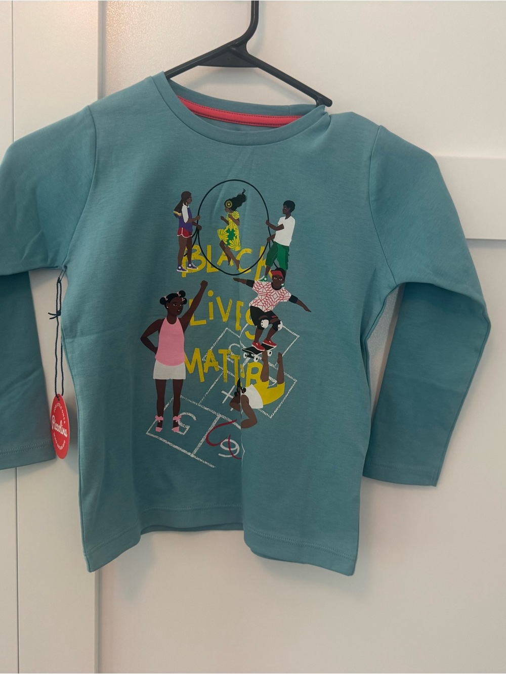 Piccolina Kids' Long Sleeve Graphic Tee - Black Lives Matter size 5T